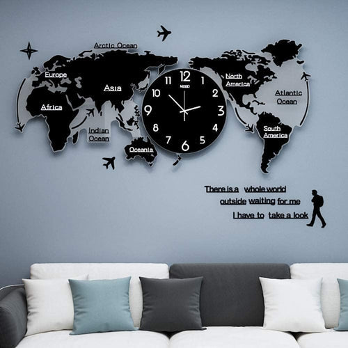 World Map Stylish 3D Wall Clock – Add Wanderlust to Your Walls